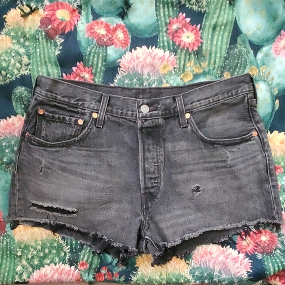 Levi's Pants - 🌵Levi's, Black-denin, distressed, Jean shorts🌵